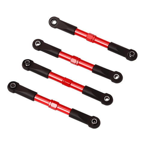 7075 Aluminum Toe Link And Push Rod Set for 1 Sixteenth Slash RC Truck Upgrade Replaces 7038 And 7018, red finish, four parts