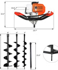 Beast Of A Gas Powered Post Hole Digger With 62cc Two Stroke Engine Earth Auger Kit Includes 3 Drill Bits 3 Inch 6 Inch 8 Inch Dimensions