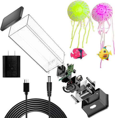Cool Jellyfish Lamp Night Light parts with assembly components and colorful faux jellyfish for ocean glow aquarium style decor