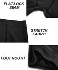 Youth Boys Swim Shorts Square Leg Quick Dry Nylon Swimsuit With UPF 50 Plus Sun Protection, Adjustable Drawstring Waist, Boxer Brief Style In Black And Wave showcasing flat-lock seams, stretch fabric, and foot mouth detail.