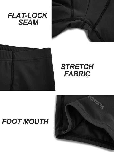 Youth Boys Swim Shorts Square Leg Quick Dry Nylon Swimsuit With UPF 50 Plus Sun Protection, Adjustable Drawstring Waist, Boxer Brief Style In Black And Wave showcasing flat-lock seams, stretch fabric, and foot mouth detail.