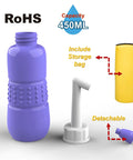 Two Pack Portable Bidet For Toilet 450ml Handheld Travel Bidet with detachable nozzle and yellow storage bag