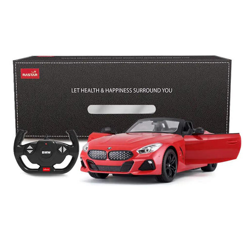 BMW Z4 1/14 Scale Remote Control Convertible Roadster In Red 2.4GHz RC Toy Car With Working LED Headlights And Taillights