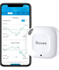 Bluetooth Hygrometer Thermometer Mini Wireless Humidity Sensor With Notification Alerts shown with app interface