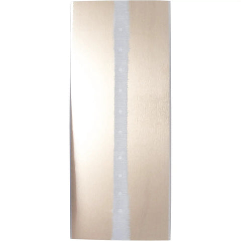 Golden stainless steel blade of the PermaShape Finishing Trowel 12 X 5 Inch With DuraSoft Handle Broken-In Edge Made In USA Concrete Tool