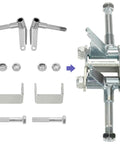 Go Kart Steering Spindle Bracket Set With Five Eighths Inch Axle And Rod End Ball Joint, Three And Three Quarters Inch Mount components