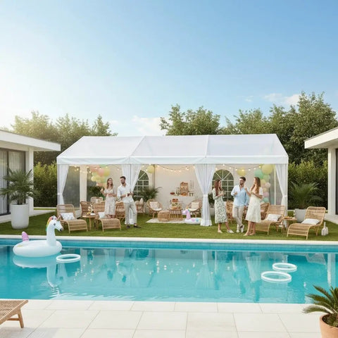10x30 Ft Party Tent Canopy With 8 Removable Sidewalls Waterproof Outdoor Gazebo For Backyard Parties by a pool