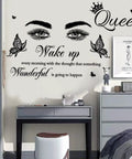 Wake Up Every Morning With The Thought Something Wonderful Is Gonna Happen Inspirational Quote Wall Decal in bedroom decor