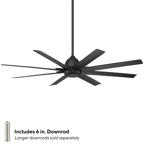 Chill Out With This 66 Inch Outdoor Ceiling Fan Featuring Smart App Remote And Killer Airflow For Your Patio Deck Or Backyard Hangout Spot Slick Matte Black Finish Is Badass Weatherproof, showing a sleek design with 8 blades.
