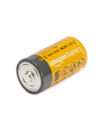 Premium Alkaline Batteries 108 Count Real Deal Variety Bundle Featuring Aa Aaa C D And 9V Cells for C battery, orange with icons on label.
