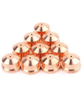 Top Tier Plasma Cutter Parts Consumables Including Electrodes And Nozzles For A101 A141 Machines 20 Pcs Set Copper Nozzles arranged in a pyramid.