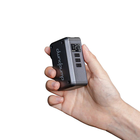 Mini Bike Pump With Gauge And Auto Shut Off For Road And Mountain Bikes On The Go, Rechargeable Portable Air Pump, Presta And Schrader Compatible, 120 PSI, Fast Inflation In 50 Seconds, Waterproof Carry Bag Included