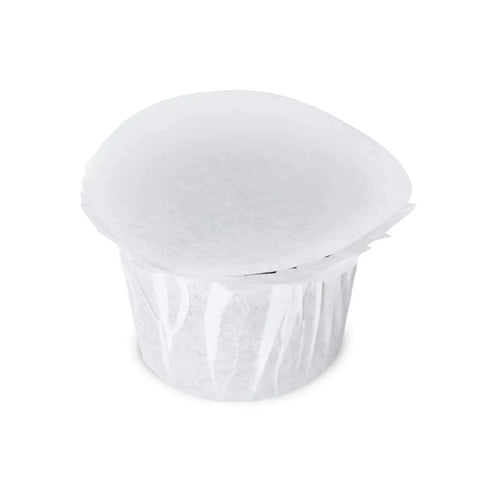 EZ Cup Disposable Paper Filter with Patented Lid for Reusable Coffee Pods, shown from a side angle, single filter