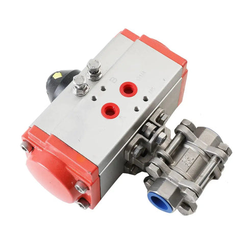 Half Inch Pneumatic Ball Valve Actuator In Stainless Steel Three Piece Double Acting With Air Return Automatic Control System