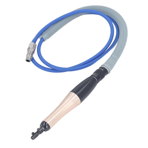 High Speed Pencil Die Grinder Air Tool Built Like A Tank At 23000 Rpm Featuring Tough Aluminum Alloy Body with blue air hose