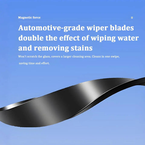 Magnetic Car Windshield Cleaner Tool With Dual Sided Cleaning For Interior And Exterior Glass, Anti Falling Rope, Universal Window Cleaner For Vehicles, Fits Glass Thickness 3 To 10mm, Streak Free Shine