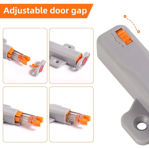 Adjustable gray Heavy Duty Push To Open Door Latches For RV Cabinets And Closets Non Magnetic Touch Release Opener.