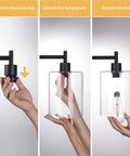 Installation steps for Industrial LED Floor Lamp With Hanging Glass Shade, ST64 9W Vintage Filament Bulb, Foot Switch