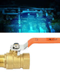 Built Like A Tank 3/4 Inch Brass Ball Valve Plumbing Shut Off High Flow Water Line Fitting Corrosion Resistant Heavy Duty Pipe Connector on a plumbing setup.