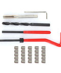 30 Piece Thread Repair Kit With Stainless Steel M6x1 Threaded Inserts And Drill Tap Wrench Set components arrangement