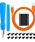Fast Wall Charger And Replacement Ring Doorbell Screwdriver Kit With Orange Charging Cable And Blue Screws For All Ring Video Doorbell Models