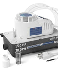 Automatic Condensate Pump For HVAC With Safety Switch, 115V, 70 GPH, 16 Ft Lift, 19.7 Ft Tubing, Quiet Operation, Ideal For Air Conditioners