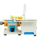 Heavy Duty Mini Table Lapidary Saw For Precision Rock Cutting And Jewelry Polishing Featuring A Sick 750W Pure Copper Motor and control panel.