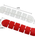 Close-up of red and white silicone barriers dimensions for Drift Fence Track Set For 1 To 28 Scale RC Cars 120 Piece Silicone Anti Scratch Runway Barriers For Wltoys K979 K999 Mini Z And Other Popular Models Perfect For Realistic Drifting Practice
