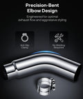 5 To 6 Inch Exhaust Elbow Tip With Clamp Chrome Diesel Tip For Pickup Trucks And Cars, precision-bent design shown