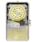 14 Day Skipper Sprinkler Timer With Customizable Water Conservation And Rain Ready Design, front view with dial and settings