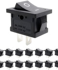 15 Pack SPST On Off Rocker Switches 2 Pin Round Mini Boat Car Auto Marine Toggle Switches 6A 250V And 10A 125V close-up view
