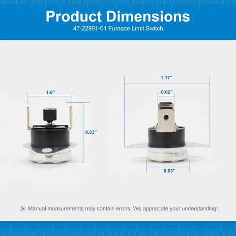 Product dimensions of Furnace Limit Switch L350 Roll Out Replacement For Rheem 350F Cutout 4710024101 Compatible Easy Install.