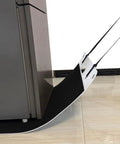 Industrial Strength Appliance Sliders With Pull Straps 49 X 30 Inch Furniture Glide Mat under refrigerator, showing pull straps.
