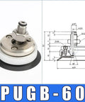 Heavy Duty Manipulator Vacuum Suction Cup Industrial Grade Universal Sway Grip With Pu And Pugb Options, PUGB-60 model with metal and rubber components.