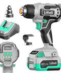 Cordless Heat Gun Kit With 20V Battery Handy Hot Air Gun Three Temperature Settings Up To 932F Two Nozzles 200 LPM 1.5 Lbs