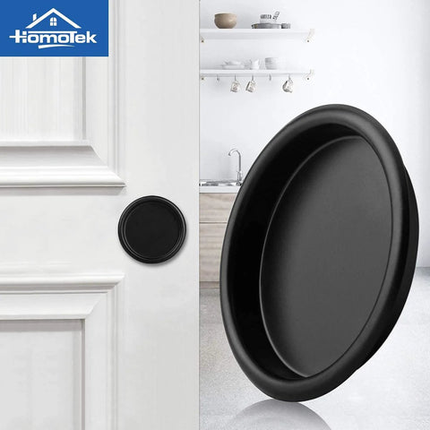 Four Pack Black Closet Door Finger Pulls With Easy Snap In Installation for Bypass Sliding Doors Fits Five Sixteenth Inch Depth