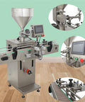 Plug And Play Automated Single Nozzle Filling Machine 100 To 1000ml with touch interface and conveyor belt system for food and cosmetics.