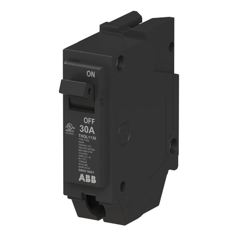 30 Amp Single Pole Circuit Breaker With Heavy Duty Thermal Magnetic Build And 10 Kaic Rating displayed from the side with ON/OFF switch.