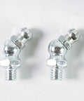 Two hydraulic nipples from Pro Grade 10 Piece Metric Grease Fittings Kit With 90 Degree Elbows And Hydraulic Nipples For Automotive Machinery Industrial Use On Tractors Excavators Trailers And More