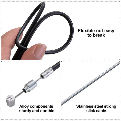 Premium Bike Brake Cable Kit With Housing For Mountain Vintage And 20 Inch Kids Bicycles Front And Rear Cable Set Black One Pair