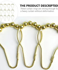 Gold Stainless Steel Shower Curtain Hooks Set Of 24 With 5 Bead Rollerball Design for smooth glide and heavy duty use