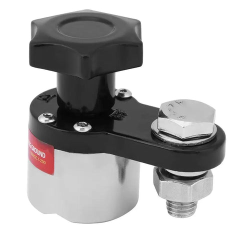 Rock Solid 200A Magnetic Welding Ground Clamp, heavy duty iron construction with secure grip for flat and round metals.