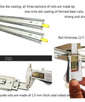 Beefed Up Heavy Duty Full Extension Drawer Slides Pair With Lock 32 Inch Three Section Ball Bearing Drawers Runners