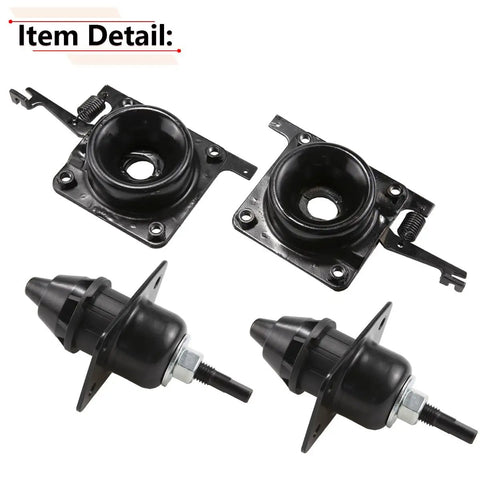 Volvo Hood Release Latch Kit For VN VNL 2004 To 2018 Includes 4 Piece Upper And Lower Latches For Driver And Passenger Side OEM Nos 20498998 20565619 8074938, showing components.