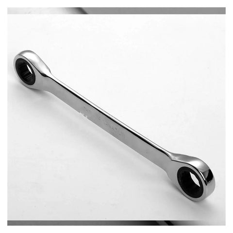 Double Head Ratchet Spanner Set for 8mm to 19mm Nuts and Bolts, Handy Grip Wrenches, Compact Hand Tool Kit in alloy construction