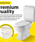 Toilet Tank Flush Lever Replacement Fits American Standard White Straight Arm Chrome Finish Durable Plastic Easy Install Cut To Length 4 6 8 Inches Included on toilet tank