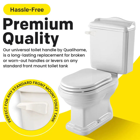 Toilet Tank Flush Lever Replacement Fits American Standard White Straight Arm Chrome Finish Durable Plastic Easy Install Cut To Length 4 6 8 Inches Included on toilet tank
