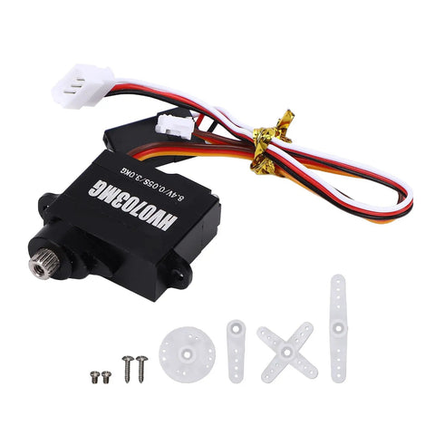Lightweight 7.1 Gram Mini Servo Motor With Toughened Metal Gears And Machined Aluminum Casing Built Like A Tank For Heavy Duty Rc Drift Builds And Custom Robot Projects Bad Boy Durability Crew Approved with accessories.