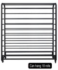 Heavy Duty Metal Vinyl Storage Cart With 18 Adjustable Rods And Smooth Rolling Lockable Casters For Tint Film Craft Wraps Wallpaper Rolls, front view.
