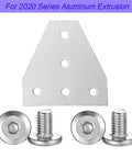 Kickass 2020 Series Aluminum Corner Brackets And Five Hole T Shape Joint Plates For Building Heavy Duty Industrial Rigs with silver finish